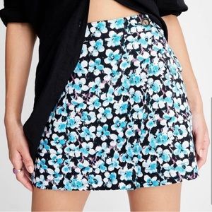 Target future collective blue and Purple floral wrap skirt size 10